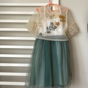 🌺 Dolce & Gabbana toddler little girl super cute light evening dress gown